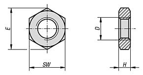 Tuercas hexagonales forma baja DIN 439 / ISO 4035