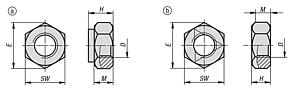 Tuercas hexagonales, con elemento de sujeción DIN 980 ampliada