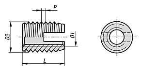 Insertos roscados autorroscantescon ranura de corte