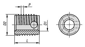 Insertos roscados autorroscantescon perforaciones de corte