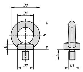 Tornillos anulares similares a DIN 580