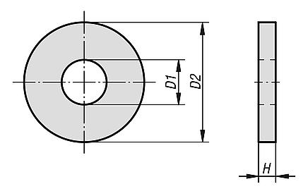 Arandelas para elementos de sujeción de acero o aluminio DIN 6340