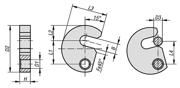 Arandelas en forma de C para dispositivos DIN 6371