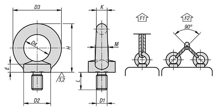 Tornillos con ojo DIN 580