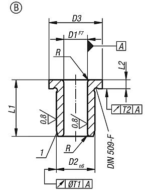 Casquillos de taladro con brida de acero inoxidable DIN 172, forma B