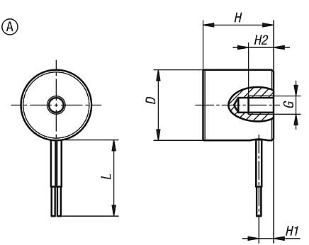 Imanes redondos (electroimanes), forma A