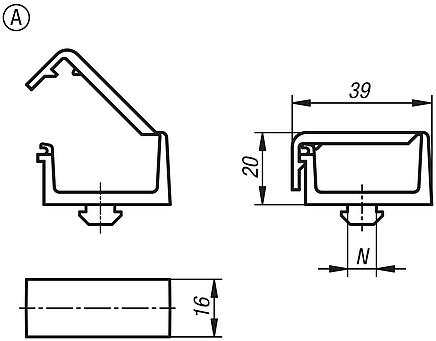 Soporte de cables con mazo, forma A