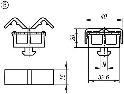 Soporte de cables con mazo, forma B