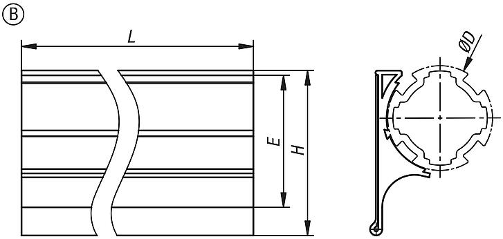 Soportes de letrero Ø30 de tipo I, transparente, autoadhesivo, forma B, recto