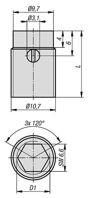 Insertos roscados de acero autorroscantes tipo B