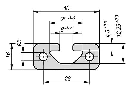 Perfiles de aluminio 16x40 Tipo I