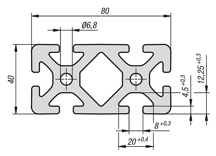 10-043 Perfil de aluminio 40x40 radio