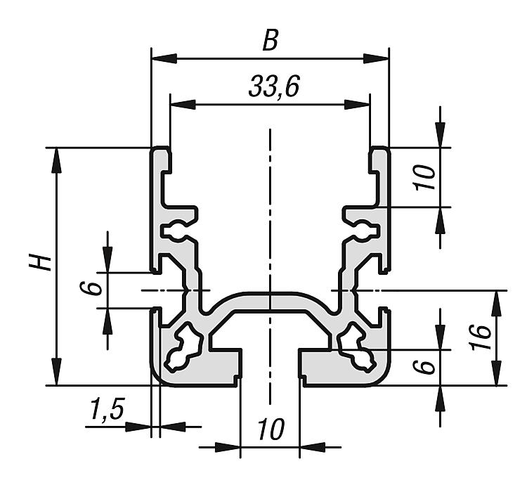 PERFIL ALUMINIO 40x40 LIGERO L 1000 mm