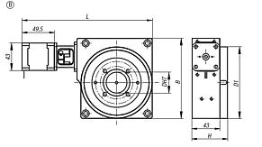 Mesas de posicionamiento redondas con accionamiento eléctrico coaxial carga elevada, Forma B