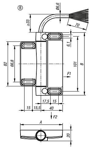 Interruptor de seguridad de bisagra, forma B