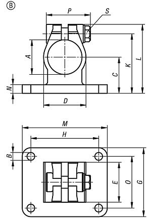 Conector para tubo, brida de acero inoxidable, forma B