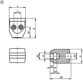 Abrazaderas simples de plástico para guías laterales redondas, forma A