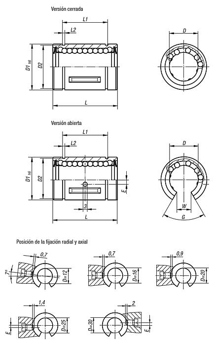 Rodamientos lineales de acero inoxidable