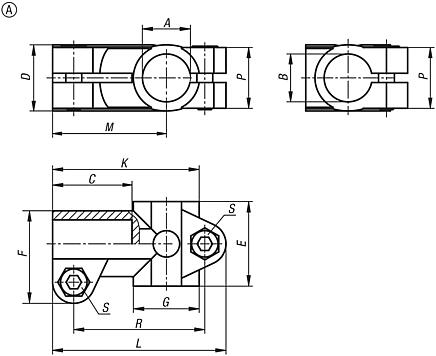 Conector para tubo, pieza en T de acero inoxidable, forma A