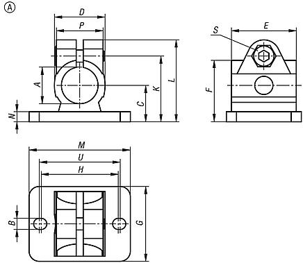 Conector para tubo, brida de acero inoxidable, forma A