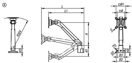 Soportes para monitor de aluminio, con altura regulable
4 o 5 ejes, forma A, 4 ejes