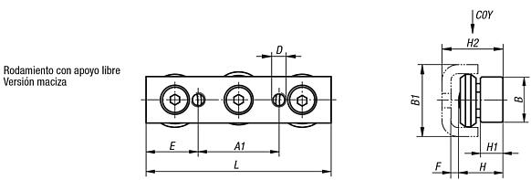 Rodamiento con apoyo libre, versión maciza