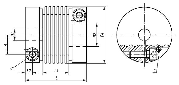 Acoplamientos con fuelle metálico y cubo de sujeción radial