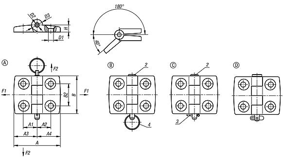 Bisagras de plástico, separables, desmontables