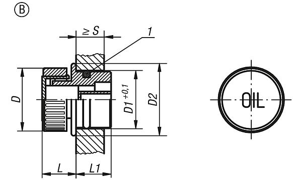 Tapones, forma B, con ventilación 