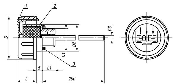 Tornillos de ventilacióncon varilla del nivel de aceite