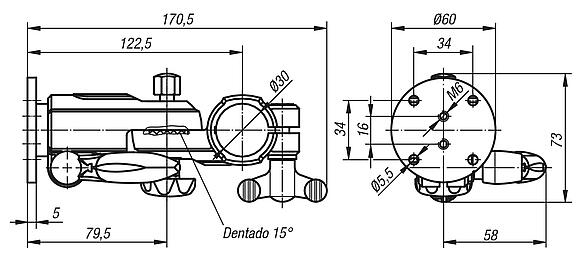 Soporte de monitor con brida giratoria