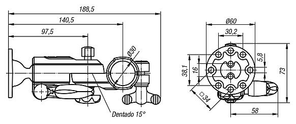 Soporte de monitor con articulación esférica