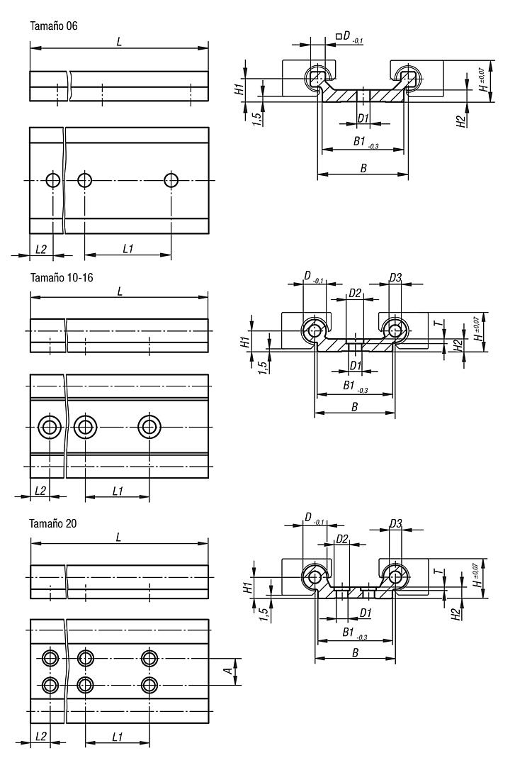 Carriles guía DryLin® W dobles
