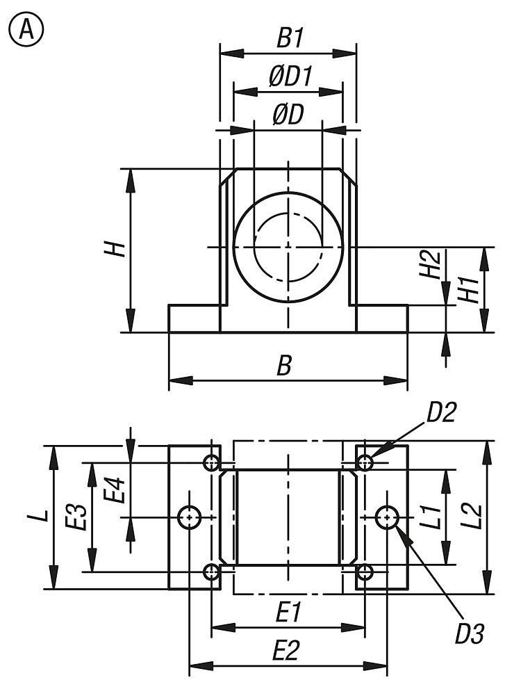 Soportes rectos de aluminio, forma A
