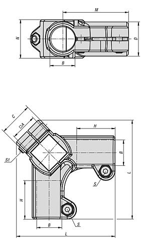 Conector para tubo en ángulo de plástico