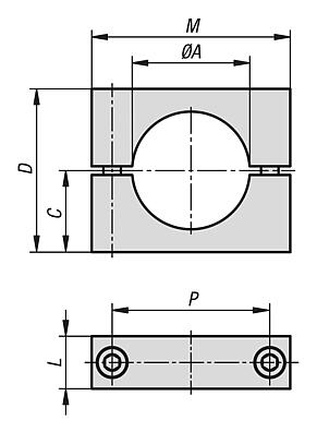 Piezas de apriete de brida de aluminio para unidad lineal