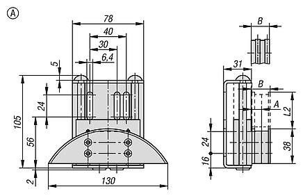 Tensores de cadena TS, acero inoxidable
con perfil arqueado