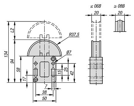 Tensores de cadena de tamaño 0
con perfil semicircular