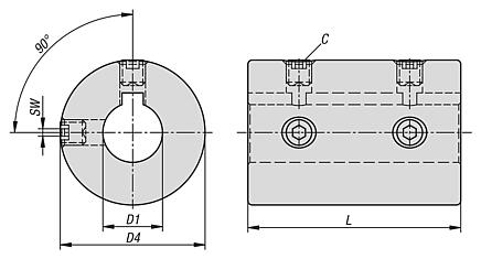 Acoplamientos rígidos
Sujeción con tornillo de sujeción