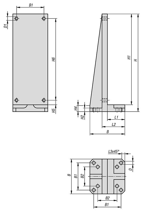 Soporte vertical largo