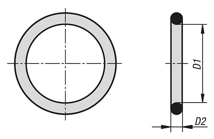 Junta tórica NBR 123 x 2,5 mm (70 Shore A) [10 Piezas]