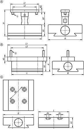 Adaptadores de aluminio para tornillos de banco de precisión