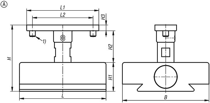 Adaptadores de aluminio para tornillos de banco de precisión, forma A