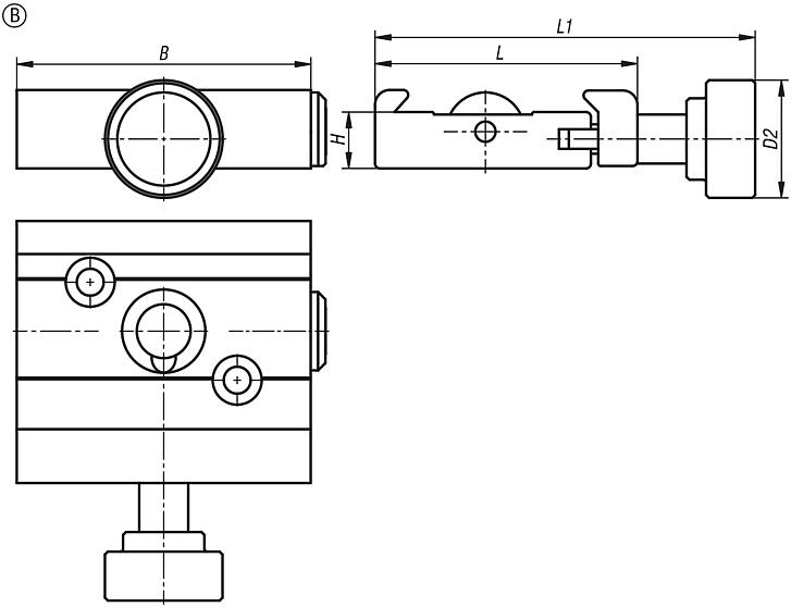 Soporte básico de sujeción rápida de aluminio, forma B