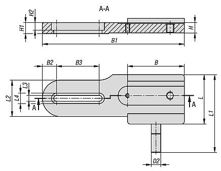 Soporte básico de sujeción rápida de aluminio 
con brazo