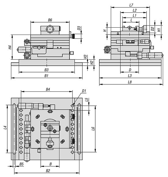 Mesas de posicionamiento de aluminio 
con soporte de sujeción rápida