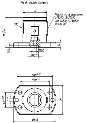 Módulo de base de 5 ejes UNILOCK tamaño de sistema 80 mm, forma A