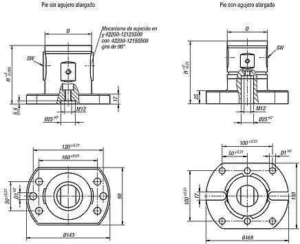 Módulo de base de 5 ejes UNILOCK tamaño de sistema 80 mm