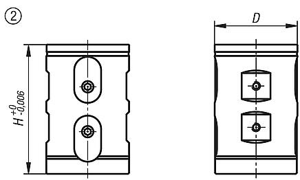 Módulo de base de 5 ejes UNILOCK, sujeción doble, tamaño de sistema 80 mm, sin pie