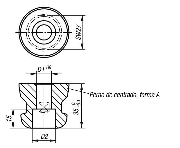 Perno de sujeción UNI lock de 5 ejes para fijación de piezas de trabajo, tamaño de sistema 80 mm